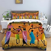 cheap Duvet Cover Sets-Three piece set of African primitive tribal character prints down duvet cover hotel bedroom guest room famous guest bed bedding comfortable set 1 down duvet cover 2 pillowcases king size bed s