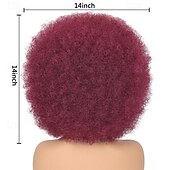 economico Parrucche da festa-parrucche afro rosse per donne nere parrucca senza colla da indossare e andare da 10 pollici parrucche afro ricce parrucche sintetiche color borgogna per feste quotidiane costume cosplay uso