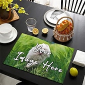 cheap Personalized Decorations-Personalized Tablemat Customized Placemats 1PC/2PCS/4PCS,  Design Your Own Pattern Placemats for Dining Table,12x18inch Decorative Table Mats,Dining Table Decor