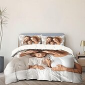 baratos Presentes Personalizados-Conjunto de Roupa de Cama Personalizado em Algodão 100% Natural Melhor Presente de Formatura Presente Personalizado Conjunto de Capa de Edredom Conjunto de Roupa de Cama Amigos Família