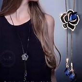 cheap Party Supplies-Korean Version Of Autumn And Winter Crystal Sweater Chain Necklace Wholesale High-end Women&#039;s Long Chain Versatile Tassel Pearl Pendant With Accessories