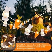 economico Luci di Pasqua-luci decorazioni di pasqua 2m 20led coniglio ravanello filo di rame led luci della stringa fata alimentato a batteria per pasqua decorazione del giardino di casa luci ghirlanda