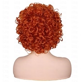  Mrs Roper Kurze Flauschige Lockige Orange Rote Cosplay Perücke Frauen Kostüm für Karneval Halloween Perücken