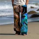 cheap Men&#039;s Printed Casual Pants-Dragon Phoenix Abstract Men&#039;s 3D Printed Casual Pants Trousers Elastic Waist Drawstring Loose Fit Straight-Leg Summer Beach Pants S TO 3XL