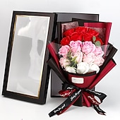 tanie Dla niej-Prezenty na Dzień Kobiet - bukiet mydlanych róż w pudełku - prezent na Walentynki Dzień Matki dla dziewczyn prezent na Boże Narodzenie dla mamy