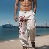 cheap Men&#039;s Printed Casual Pants-Sea Turtle Marine Life Men&#039;s Resort 3D Printed Casual Pants Trousers Elastic Waist Drawstring Loose Fit Straight-Leg Summer Beach Pants S TO 3XL