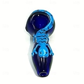 abordables Accesorios para fumar-1 pieza de tubo de vidrio hecho a mano para tubo de vidrio gecko azul que brilla en la oscuridad