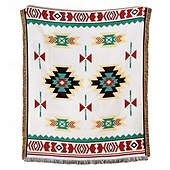 preiswerte Sofadecken &amp; Überwürfe-Boho-Mandala-Fadendecke, ländliche Geometrie, Sofa-Hängeteppich, gestrickte Sofadecke aus Baumwolle