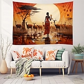 billige kunsttepper-afrikansk folkekunst hengende billedvev veggkunst stor billedvev veggmaleri dekor fotografi bakteppe teppe gardin hjem soverom stue dekorasjon