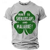 halpa St. Patrick&amp;#39;s Day -t-paidat-Pyhä Patrick Miesten Kuvitettu Neliapila apila Altis Shenanigansille ja Malarkeylle Onnekas irlantilainen T-paita Lyhythihainen T-paita 3D-tulostus Tiukka pyöreä kaula-aukko Paita Päivittäin