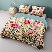 tanie 100% bawełna-l.t.home 100% bawełniana satynowa poszewka na kołdrę dwustronna premium 300 nici na cal kwadratowy kwiatowy elitarny zestaw pościeli queen king size