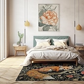 levne Koberce na plochu-inspirovaný william morris fox area kobereček kuchyňská podložka neklouzavá olejivzdorná podlahová podložka obývací pokoj koberec vnitřní venkovní podložka dekorace ložnice koupelna podložka vchod