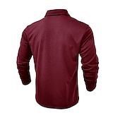 preiswerte Klassisches Poloshirt für Herren-Herren Poloshirt Polos mit Knöpfen Casual Sport Kargen Langarm Modisch Basic Glatt Taste Tasche Frühling &amp; Herbst Regular Fit Schwarz Weiß Armeegrün Rote Marineblau Dunkelgrün Poloshirt