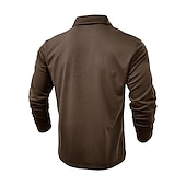 preiswerte Klassisches Poloshirt für Herren-Herren Poloshirt Polos mit Knöpfen Casual Sport Kargen Langarm Modisch Basic Glatt Taste Tasche Frühling &amp; Herbst Regular Fit Schwarz Weiß Armeegrün Rote Marineblau Dunkelgrün Poloshirt
