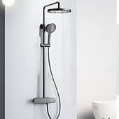 abordables Grifos de ducha-Sistema ducha / Válvula mezcladora termostática Conjunto - Alcachofa incluida Ducha de chorro múltiple Cascada Moderno Galvanizado Apertura Externa Válvula Cerámica Bath Shower Mixer Taps
