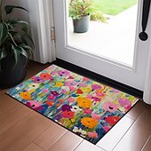 economico Zerbini-Tappetini zerbino con fiori colorati Tappeti lavabili Tappetino da cucina Tappeto antiscivolo a prova di olio Tappetino per esterni per interni Arredamento camera da letto Tappetino per bagno Tappeto
