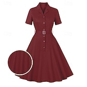 levne Šaty-Retro 50. léta Vintage šaty Koktejlky Houpací šaty Flare šaty Maškarní kostým Dámské Plesová maškaráda Večírek loučení se svobodou nevěsty Dospělé Šaty Šaty pro návrat domů