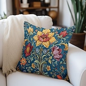 ieftine stil floral și plante-flori de epocă 1 bucată huse de pernă cu dimensiuni multiple perne decorative de coastă în aer liber huse de perne moi pentru canapea canapea pat decor acasă