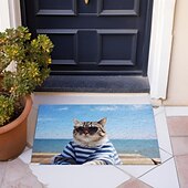 billige Dørmatter-strand solskinn katt dørmatte gulvmatter vaskbare tepper kjøkkenmatte sklisikkert oljetett teppe innendørs utendørs matte soveromsdekor baderomsmatte inngangsteppe