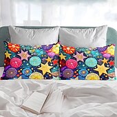 abordables Sábanas y funda de almohada-Juego de 2 fundas de almohada tamaño queen con diseño de setas, funda de edredón estampada, funda de almohada suave y transpirable, funda de almohada decorativa (20 x 30 pulgadas)