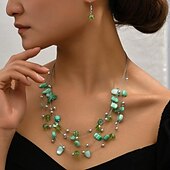 お買い得  ジュエリーセット-イヤリングセット 1セット 合金 イヤリング ネックレス 女性用 ファッション ジュエリーセット 用途 結婚式のゲスト 贈り物 祭り