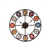 abordables décoration murale en métal-grande horloge murale à piles analogique silencieuse sans tic-tac horloge décorative ronde pour cuisine bureau restaurant café bar décor 60 cm