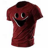 Недорогие Мужские футболки с 3D принтами-Муж. Смешной Футболка Полиэстер С короткими рукавами Графика Рубашка Армейский зеленый / Оливковый Армейский зеленый + черный Черный 1 Удобная футболка Для спорта и активного отдыха Праздники