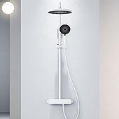 abordables Grifos de ducha-Sistema ducha / Válvula mezcladora termostática Conjunto - Alcachofa incluida Ducha de chorro múltiple Cascada Moderno Galvanizado Apertura Externa Válvula Cerámica Bath Shower Mixer Taps