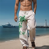 cheap Men&#039;s Printed Casual Pants-Sea Turtle Marine Life Men&#039;s Resort 3D Printed Casual Pants Trousers Elastic Waist Drawstring Loose Fit Straight-Leg Summer Beach Pants S TO 3XL