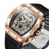 abordables Relojes mecánicos-Reloj Mecánico ONOLA para Hombre Reloj Deportivo al Aire Libre Casual Automático de Carga Calendario Luminiscente Reloj de Gel de Silicona Resistente al Agua