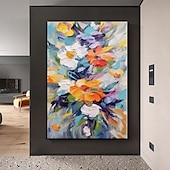 cheap Floral/Botanical Paintings-Oil painting Hand painted Textured Abstract Colorful Flower Oil Painting on Canvas Original pattle knife Flower Painting Nature Planting  Wall Decor for Bedroom Home Decor  Wall Art
