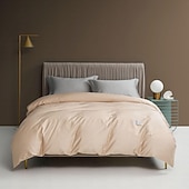 economico 100% cotone-Copripiumino 100% cotone, lenzuolo piano, lenzuolo con angoli, combinazione libera, set di biancheria da letto in raso a 300 fili, copripiumino di qualità premium, federa, collezione letto grigio,