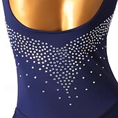 levne Oblečení na latinskoamerické tance-taneční salsa šaty na latinskoamerické tance drahokamy dámské dívčí vystoupení trénink bez rukávů vysoký šifon spandex