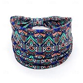 cheap Hair Styling Accessories-Bohemian Feather Print Headband, Women&#039;s Sports Headband,  Knot Wide Edge Retro Headscarf
