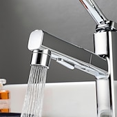 economico Rubinetti per lavandino bagno-Lavandino rubinetto del bagno - Doccetta estraibile Galvanizzato Installazione centrale Una manopola Un foroBath Taps