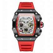 abordables Relojes mecánicos-Reloj Mecánico ONOLA para Hombre Reloj Deportivo al Aire Libre Casual Automático de Carga Calendario Luminiscente Reloj de Gel de Silicona Resistente al Agua