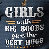 economico Parole divertenti-Per uomo Le ragazze con le tette grandi danno i migliori abbracci Camicia Henley Maglietta Waffle Manica lunga Stampa 3D Originale Informale Stile di strada Strada Sportivo Per eventi Primavera