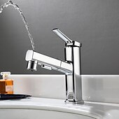 economico Rubinetti per lavandino bagno-Lavandino rubinetto del bagno - Doccetta estraibile Galvanizzato Installazione centrale Una manopola Un foroBath Taps