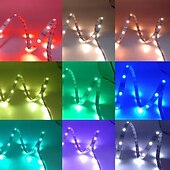 رخيصةأون أضواء شريط USB-شريط إضاءة LED RGB 5 فولت USB 5050 شريط LED ثنائي شريط إضاءة LED للتحكم بالبلوتوث لغرفة الحائط 10 متر سلسلة ضوء LED ديكور غرفة الألعاب IP20