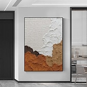 preiswerte Abstrakte Gemälde-handgemaltes, schweres Strukturgemälde, handgemachtes Terrakotta-Strukturgemälde, Wandkunst, minimalistisches Gemälde, Wandkunst, Gipskunst, Terrakotta-abstrakte Kunst, helle Wandkunst,
