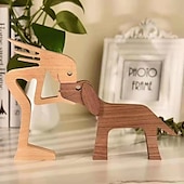 halpa valokuvakopin rekvisiitta-uusi tuote pentuperheen koristeet puiset käsityöt koristeet pöytäkoristeet luovat koristeelliset eläinkoristeet