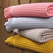 baratos Conjuntos de toalhas-Toalha de banho waffle de tamanho grande, 180x90cm, hotel 100% algodão, toalhas de banho de secagem rápida, super absorvente, leve, macia, multi cores