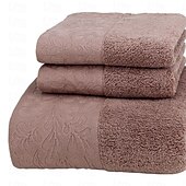 abordables Ensembles de serviettes-Ensemble de serviettes 100% coton 3 pièces à séchage rapide, extra absorbantes et super douces, 1 mouchoir, 1 serviette de sport, 1 serviette de bain