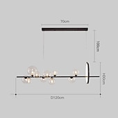 economico Luci Isola cucina-lampada a sospensione moderna a led isola della cucina lampada a sospensione a led 90/120cm base g9 con lampada a sospensione a sfera in vetro trasparente lampada a sospensione nordica luce