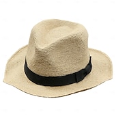 abordables Chapeaux de fête-Chapeaux Fibre naturelle Paille Chapeau de seau Chapeau de Paille Chapeau de soleil Mariage Casual simple Classique Avec Ruban Casque Couvre-chef