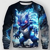 billiga Pojkens 3D Vision &amp; Geometri-Pojkar 3D Drake Sweatshirt &amp; Sweatpants Set Långärmad 3d-utskrivning Vår Höst Aktiv Mode Häftig Polyester Barn 3-12 år Rund hals Utomhus Gata Semester Normal