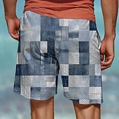  Per uomo Plaid Blocco di colori Patchwork Pantaloncini da mare Pantaloncini da Surf Costume nuoto a pantaloncino Misura del girovita medio Vacanza Hawaiano Casual Vacanza Ferie Spiaggia Coulisse con