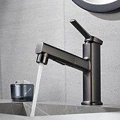 economico Rubinetti per lavandino bagno-Lavandino rubinetto del bagno - Doccetta estraibile Galvanizzato Installazione centrale Una manopola Un foroBath Taps
