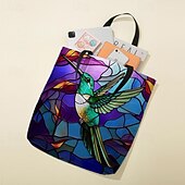 levne Kabelky a tote tašky-Dámské Kabelky do ruky Taška přes rameno Plátěná taška Polyester Nakupování Denní Dovolená Grafika Velká kapacita Skládací Lehká váha Ptáček Modrá Fialová Zelená