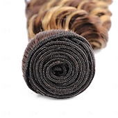baratos 2 pacotes de fios de cabelo humano-2 pacotes de cabelo humano com mechas p4/27, ondas profundas, de 30 a 70 cm (12 a 28 polegadas).